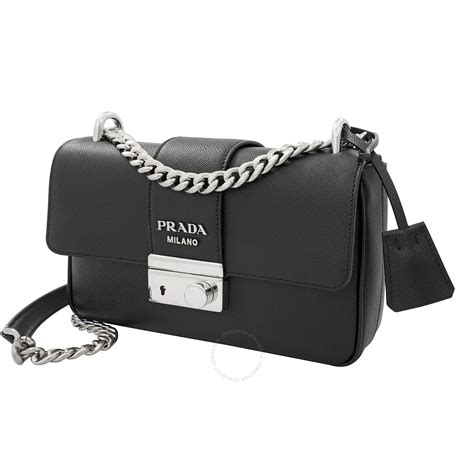 prada saffiano pattina|Black Saffiano Leather Shoulder Bag .